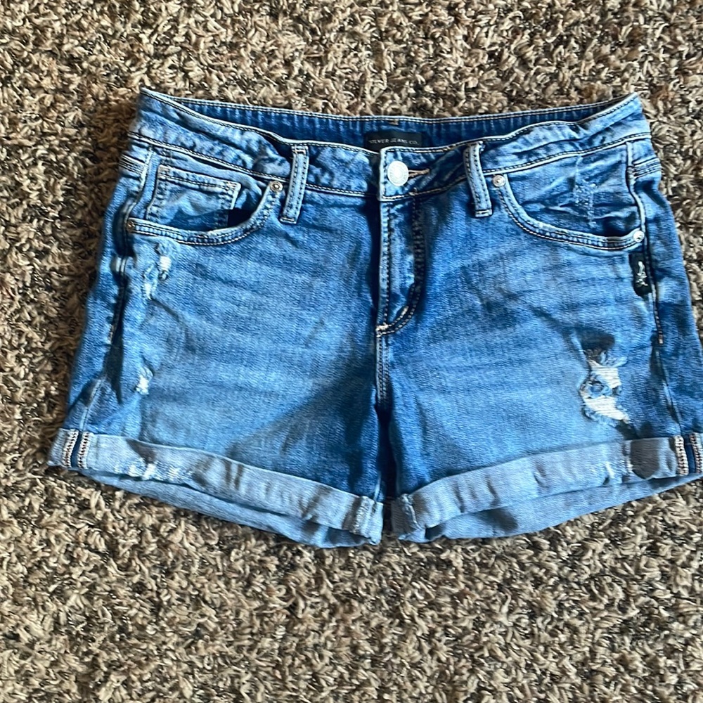 Women silver shorts